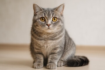 A stunning feline resting gracefully on the ground