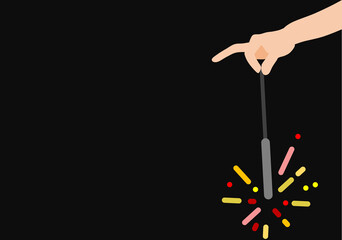 花火のグラフィック素材イラスト