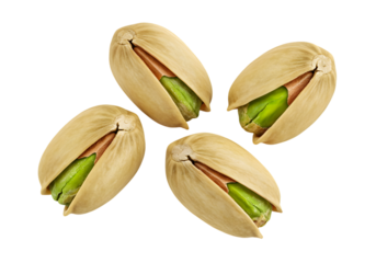 Isolated Transparent Background of Four Pistachios Delicious Nutritious Food