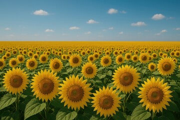 Fototapeta premium The sunflowers hid the yellow sections from view