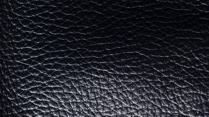 Black leather material texture for use as background.
