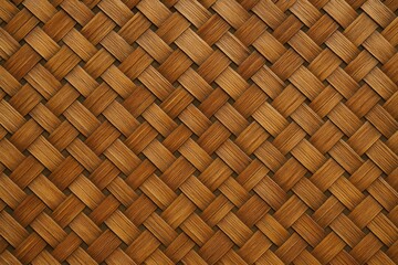 Close-up of a traditional brown bamboo mat with intricate weave patterns for serving food.