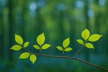 Obraz premium Blue Backdrop with a Delicate Branch