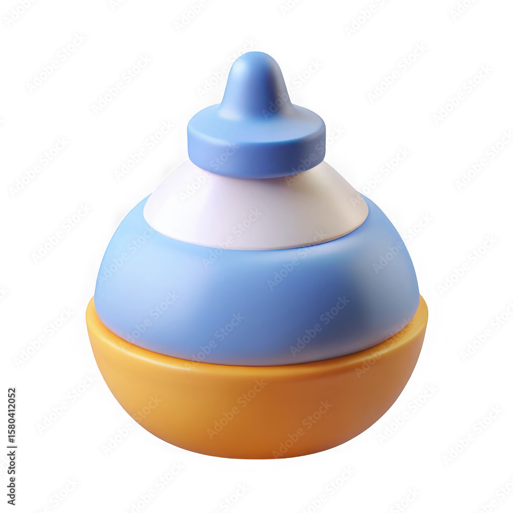 Poster stylized 3d rendering of a baby bottle nipple and cap isolated on transparent background