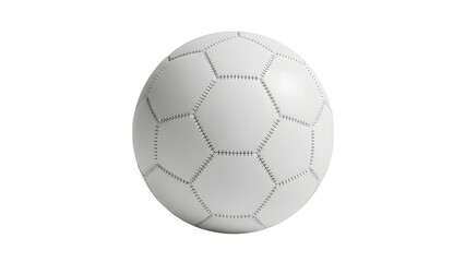 A realistic white soccer ball with hexagon pattern floats on a transparent background, ready for sports designs and athletic concepts.
