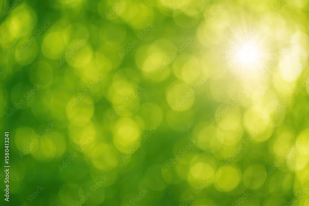 Poster light filtering through lush foliage with textured background