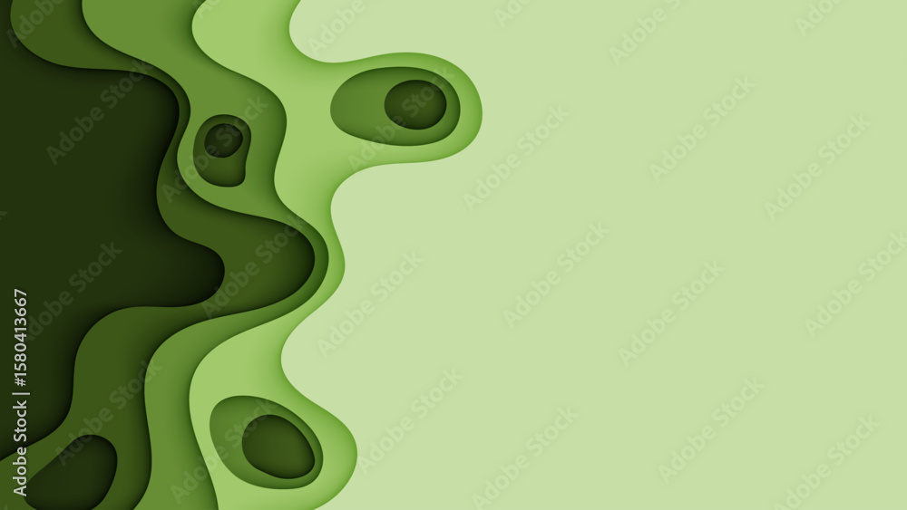 Canvas Prints abstract green background design and decorative wave elements