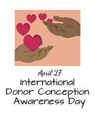 International Donor Conception Awareness Day, vertical poster, banner or flyer design about health