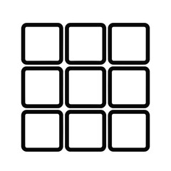 Simple Outline Icon of a Nine-Square Grid for Menu or Layout