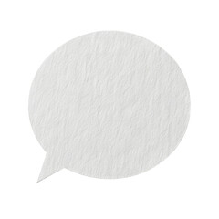 Textured white speech bubble shape isolated on transparent background