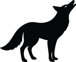 moonlit howling fox vector icon for book covers and fantasy games