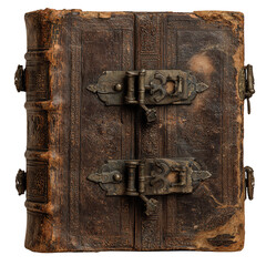 Ancient book with intricate metal clasps
