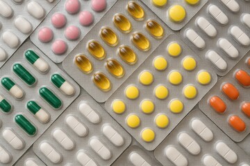 Assorted multivitamins and supplements in blister packaging