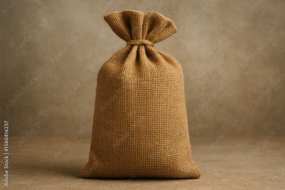 Poster retro-style burlap sacks on display