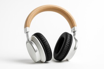 Contemporary fashionable headphones featuring cushioned ear cups on a plain white backdrop