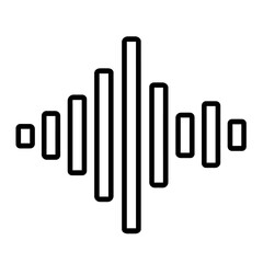 Black and White Audio Sound Waves Icon Vector - Music and Voice Equalizer Symbol