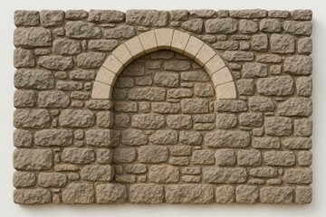 The serf-type wall features a rugged construction of jagged stones, with only the arch stones precisely fitted.