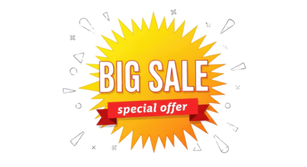 Big sale special offer isolated PNG with Transparent Background