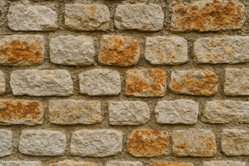 Fototapeta premium Surface texture of aged stone masonry with weathered details