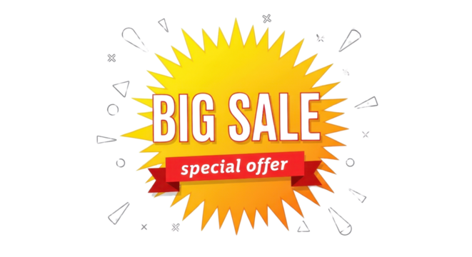 Big sale special offer isolated PNG with Transparent Background