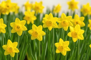 Obraz premium Joyful Spring Bloom with Yellow Daffodils in March