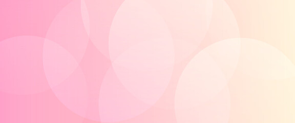 Minimalist banner background, pastel colorful, pink and yellow gradations. Circle effect style geometric, abstract background.