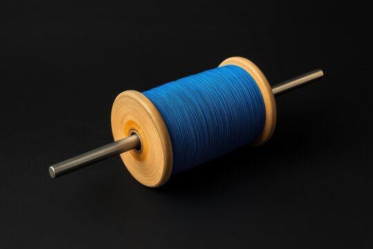 Brightly colored thread spool with festive background for a traditional Indian kite festival