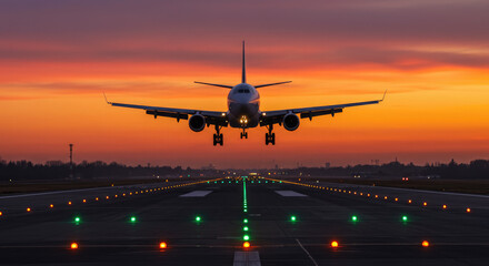 A Low Angle View of a Flight Arriving at its Destination.