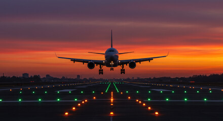 Travel and Transportation Concept with a Plane on a Runway.