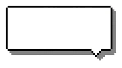 シンプルな吹き出しのドット絵、ゲームの会話