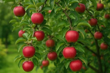 Crimson Fruit Tree with Red Apples