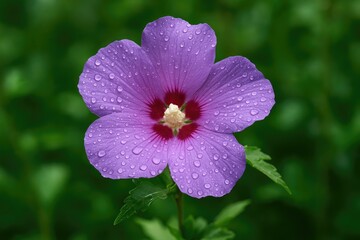 Violet Blossom Blooming Post-Cloudburst