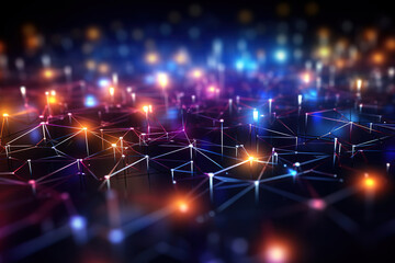 Artistic interpretation of a futuristic digital landscape focused on communication networks