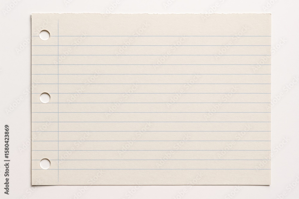 Poster outline of a sheet of looseleaf paper with intricate lined texture