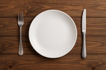 Cutlery set on a rustic wooden surface