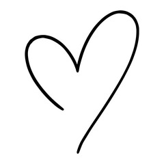 Obraz premium Hand-drawn elongated heart line art symbolizing love and affection