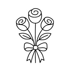 
Romantic rose bouquet tied with ribbon symbolizing love and celebration
