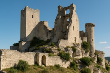 Fototapeta premium Ancient Fortress Ruins in the Luberon Region