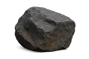 Stone rock isolated on plain white background with clipping path