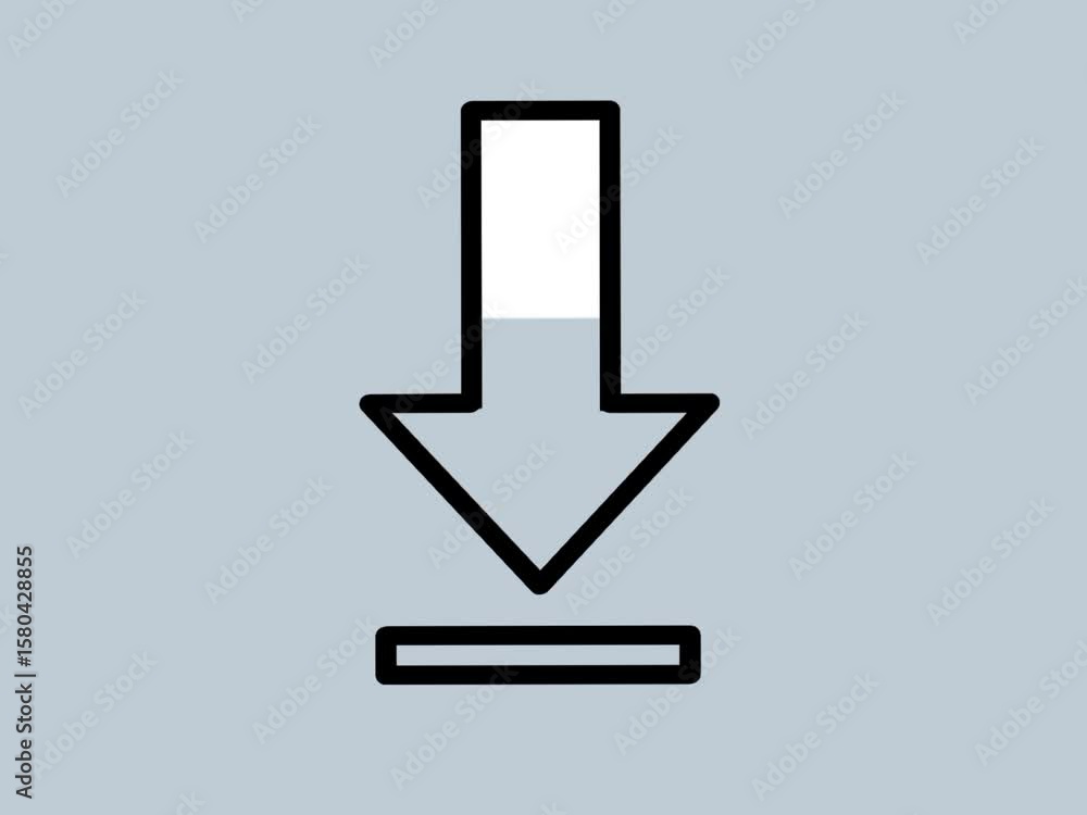 Poster looping download animation with outlined down arrow. minimal interface style. common mobile popup el