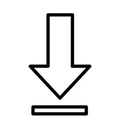 Fototapeta premium Outlined black download icon with down arrow