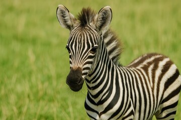 Adorable young zebra portrait