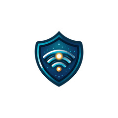 Digital shield symbolizing online security.
