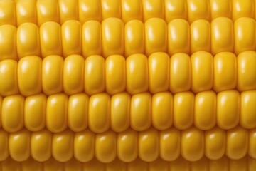 Close-up of ripe golden corn on the cob showing detailed textures