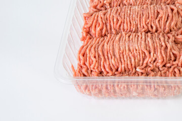 Minced pork in a one kilogram store-bought plastic package