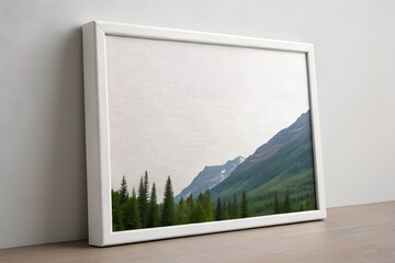 Serene Mountain Landscape with Lush Green Forest and Cloudy Sky
