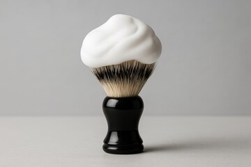 Foam-covered shaving brush for grooming