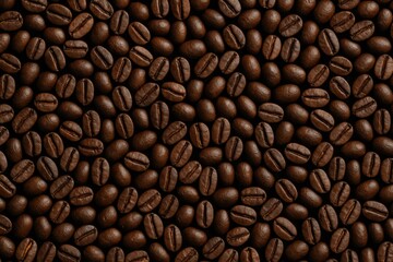 Fototapeta premium Background featuring a pattern of raw coffee beans