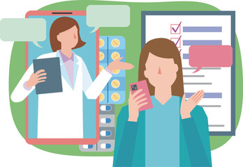 オンライン問診をする女性