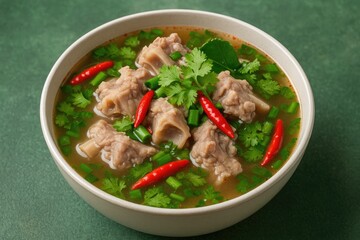 Hot and Spicy Pork Cartilage Broth from Southeast Asia